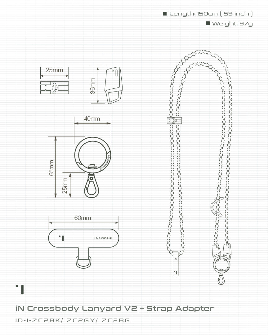 iN Crossbody Lanyard Vol.2+Strap Adapter